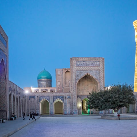 Courtyard of Kalon mosque, Bukhara, Uzbekistan.