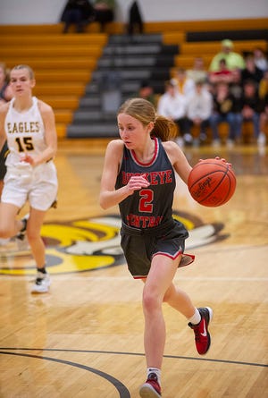 Buckeye Central's Kate Siesel drives to the basket.