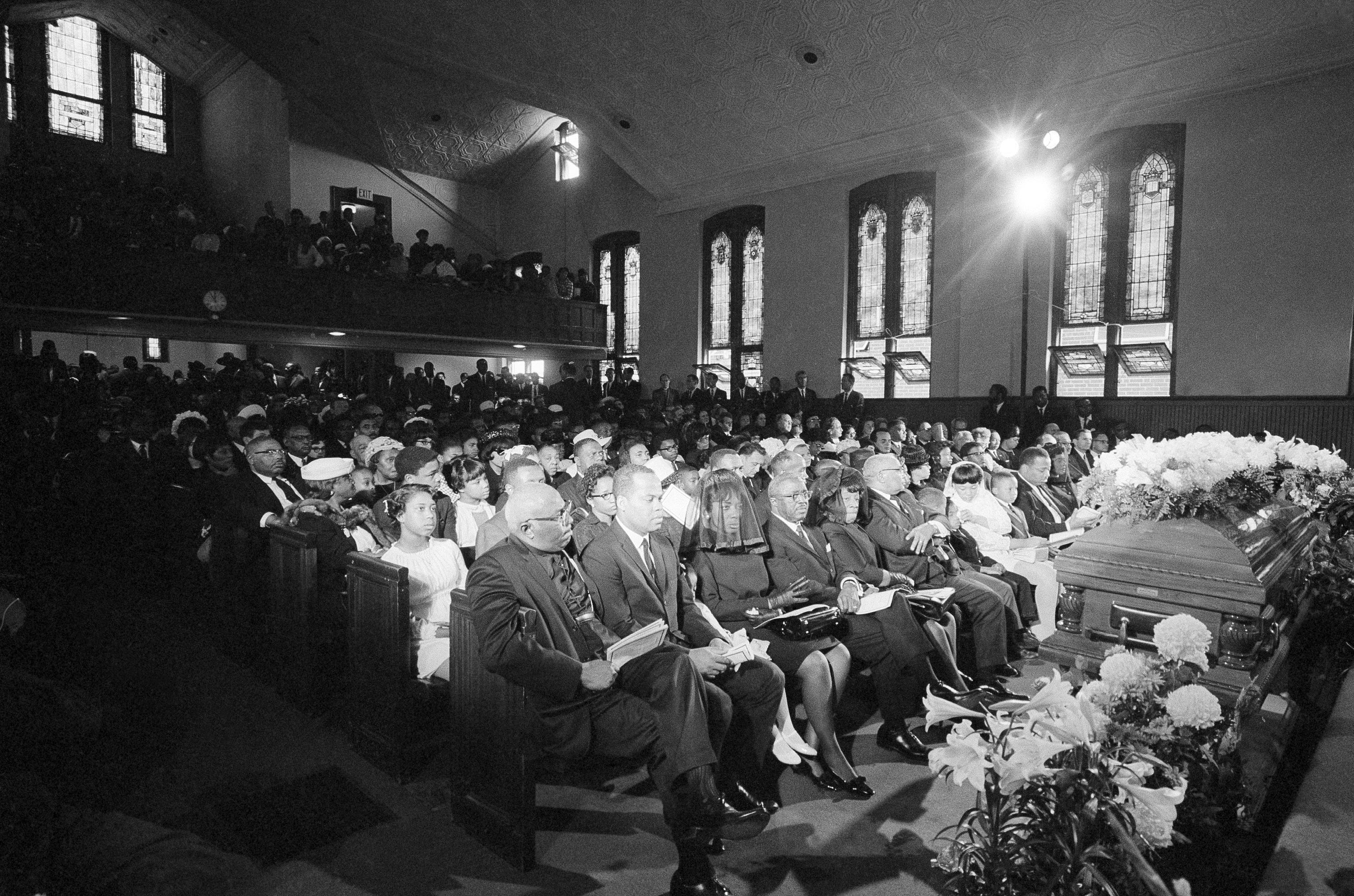 A general view of the funeral for Dr. Martin Luther King, Jr., at Ebenezer Baptist Church, Atlanta, Ga. on April 9, 1968.