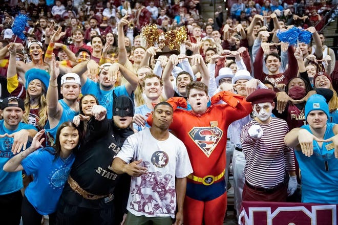 The Nole Zone poses during the 2021-2022 basketball season.