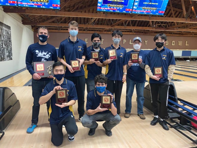 The Eastern Christian boys bowling team captured its first Passaic County championship at Parkway Lanes in Elmwood Park on Friday, Jan. 14, 2022. The Eagles scored 2,637 to win by 24 points over West Milford.