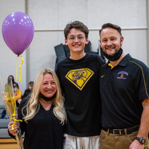 Rhinebeck's Bryce Aierstok stands with his parents