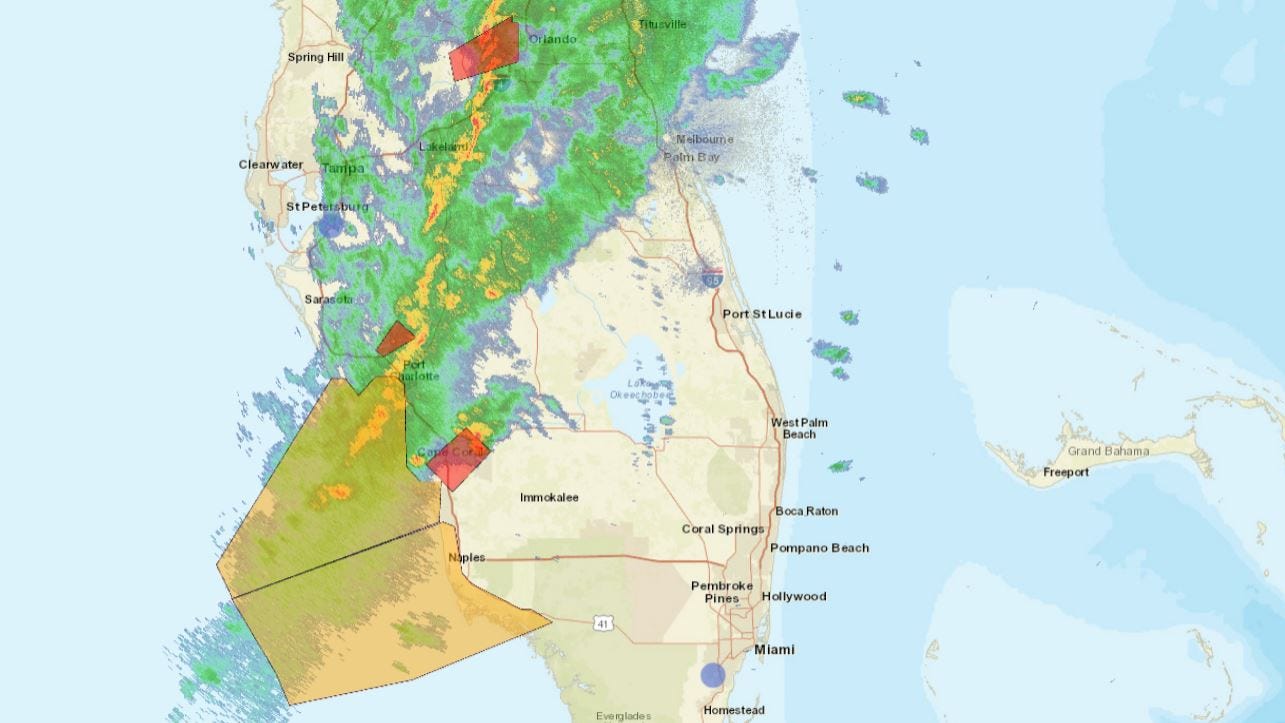 Tornado warning issued for northeastern Lee County, Lehigh Acres