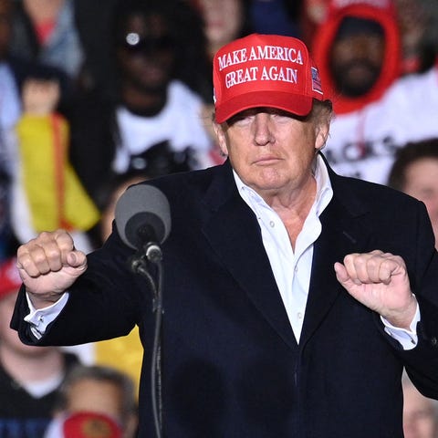 Former President Donald Trump at a rally in Floren