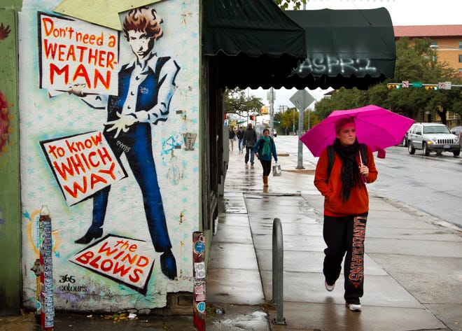 A Bob Dylan mural has adorned the side of Guadalupe Street music venue Hole in the Wall since 2005. A Dylan painting of the venue is currently on display at a London art gallery.