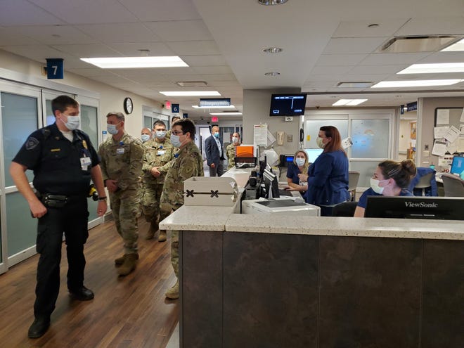 Members of the Ohio National Guard assist staff at OhioHealth Mansfield. Gov. DeWine deployed more than 2,000 members to help COVID-overwhelmed hospitals. See the latest Ohio COVID_19 numbers here.