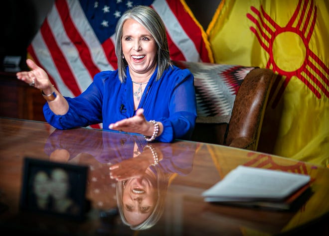 New Mexico Gov. Michelle Lujan Grisham smiles after delivering the State of the State address Jan. 18, 2022, in Santa Fe. Lujan Grisham will be honored with the Las Cruces International Film Festival's "Hero" award on Thursday, March 3, 2022, in Las Cruces.