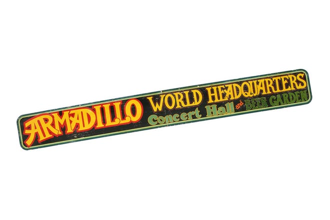 The original Armadillo World Headquarters sign is up for auction at Sotheby's. Bidding started at $35,000.