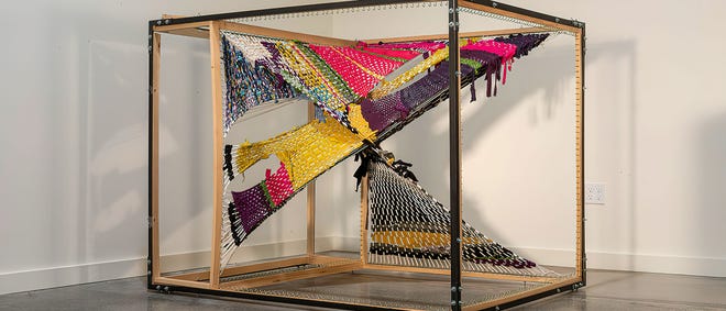 A piece of work from Jennifer Zackin’s exhibit Transfiguration: Woven Forms. East Stroudsburg University’s Madelon Powers Gallery will present the exhibit of Zackin's work from February 2 - March 4.