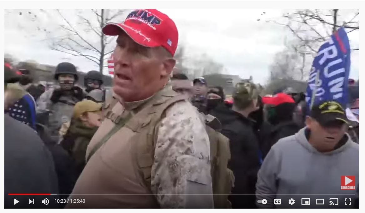 This image of Ray Epps in a red Trump hat was taken from a video on the day of the U.S. Capitol riot.