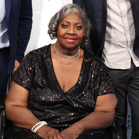 Lusia Harris, seated, attends the 2021 Tribeca Fes