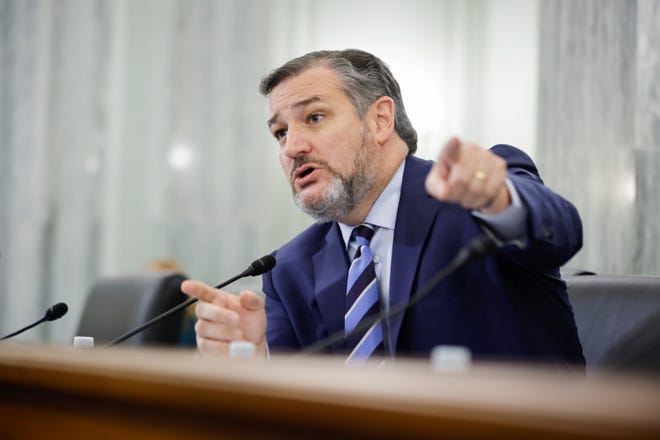 Sen. Ted Cruz, R-Texas, speaks during a hearing in the Russell Senate Office Building on Capitol Hill on Dec. 15, 2021 in Washington.