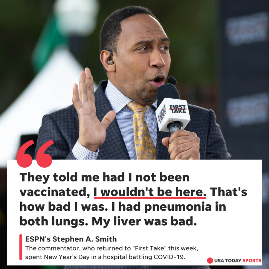 Stephen A. Smith speaks during a live taping of ESPN's "First Take" at Florida A&M University in Tallahassee, Florida.