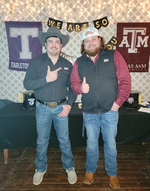 Friends Kolton Catchings and Chad Jenkins celebrated their graduation from Tarleton State University and Texas A&M University, respectively, with a party at Watterson Hall.