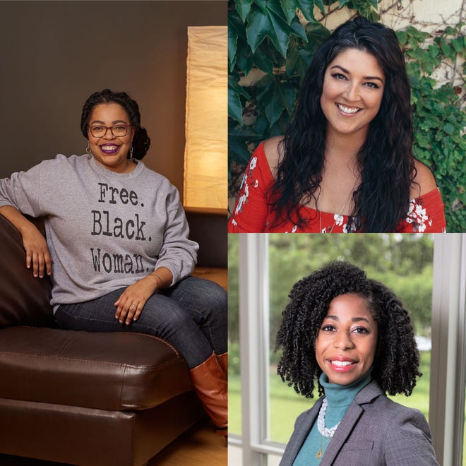 The 2022 YWCA "Women on the Rise," clockwise from top left: LC Johnson, Erin Scott and Danielle Tong.