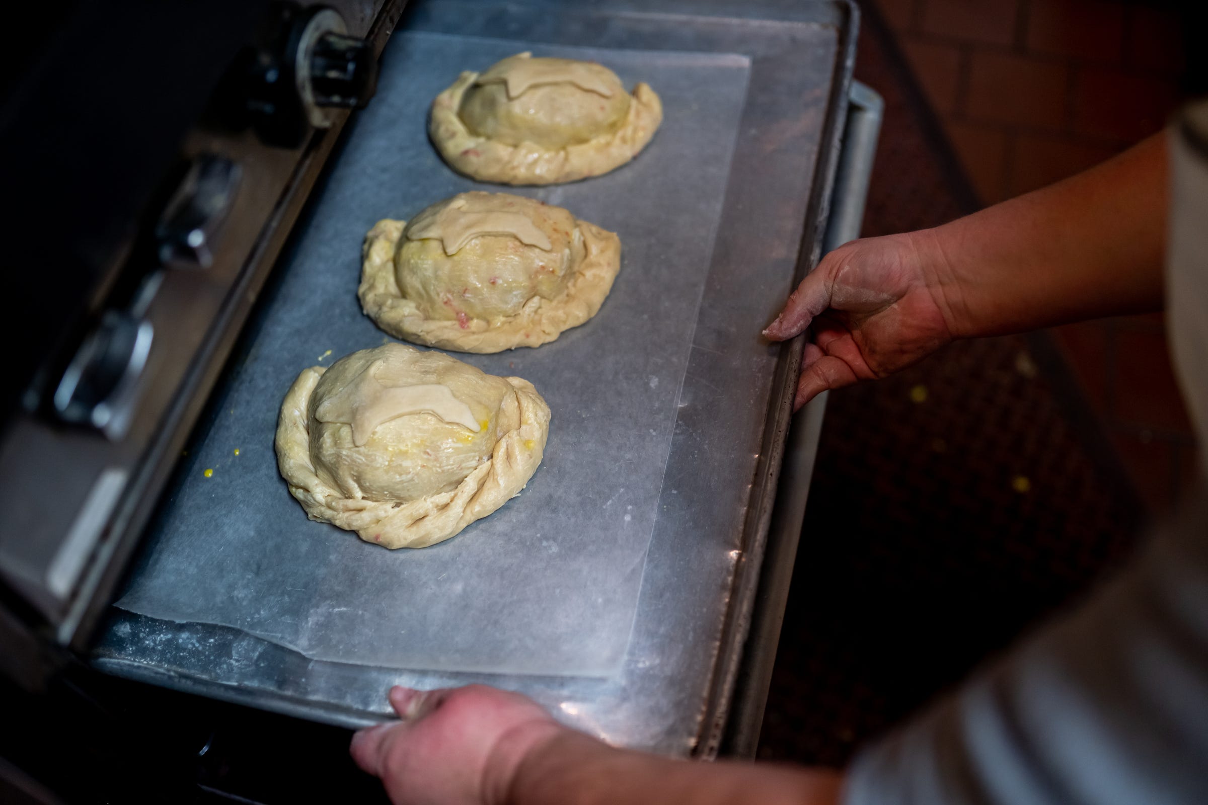 Shannon's Home Cooking owner Shannon Greathouse makes pasties as part of a special-order request from some out of towners at her restaurant in Gwinn on Wednesday, Oct. 20, 2021.