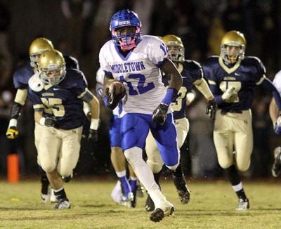 Chris Godwin takes off against Salesianum in this Nov. 2013 game. Middletown lost the game 24-13.