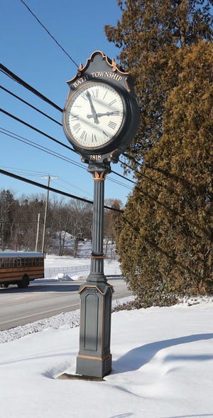 The Bath Township clock located in front of the Bath Township Museum at 1241 N. Cleveland-Massillon Road in Bath Township.