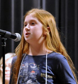 Gabrielle Mullet competes in the 2022 Holmes County Spelling Bee. She was runner-up last year, The is returning to compete in the 2023 Spelling Bee.