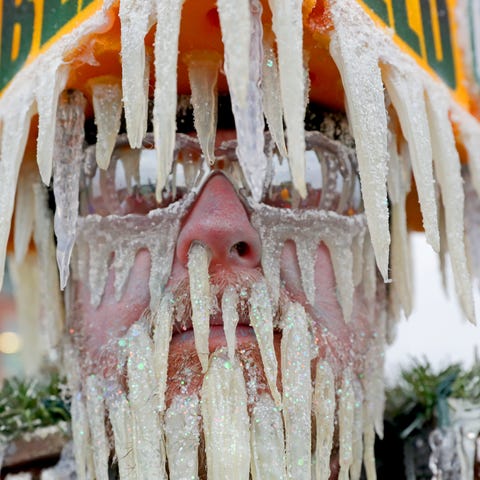 Jeff Kahlow, of Fon du Lac, dressed as Frozen Tund