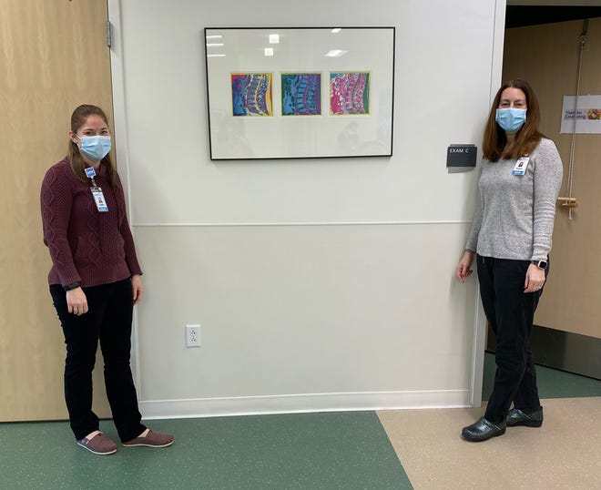 Physical therapist Caitlin Murphy (left) worked as a team with speech therapist Megan Kent (right), both at MelroseWakefield Hospital, to ease long COVID-19 symptoms with more than two dozen patients