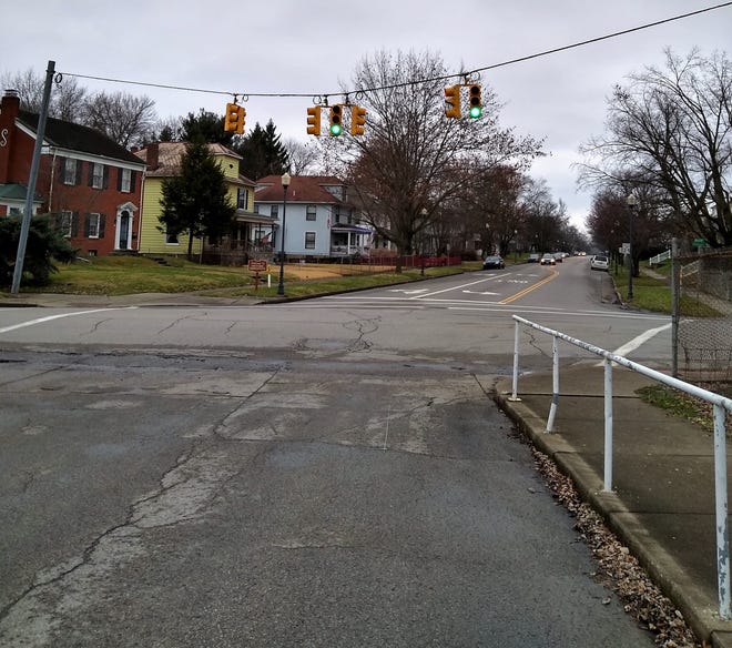 Brighton Boulevard as seen from the Muskingum County Fairgrounds as it appears today.