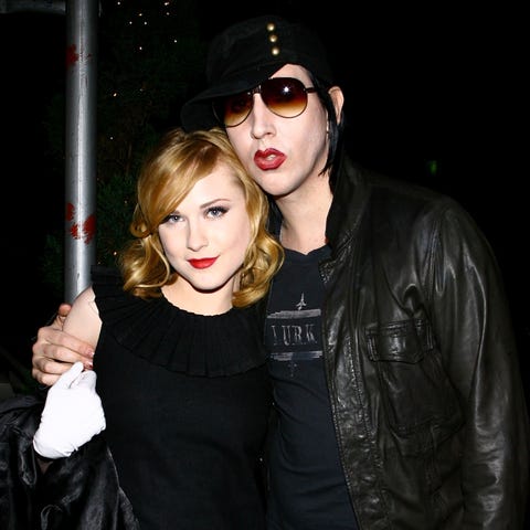 Evan Rachel Wood and Marilyn Manson in 2007.