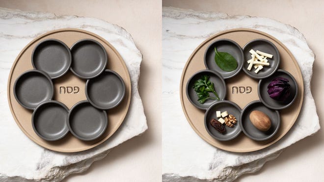 A beautiful seder plate for your Passover table.
