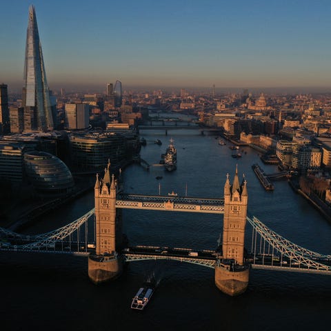 Tower Bridge, the River Thames, The Shard and St. 