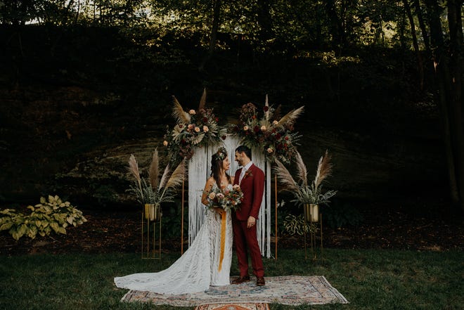 Julie and Joe Perkins married on Aug. 21, 2021, in the Hocking Hills.
