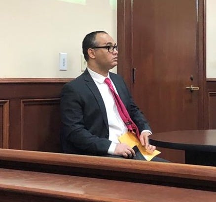 Hamid Houbbadi, who is accused of killing his estranged wife and harming himself in Oct. 2018, was seen in Montgomery County courthouse as trial proceedings began Monday afternoon. Jan. 24, 2022