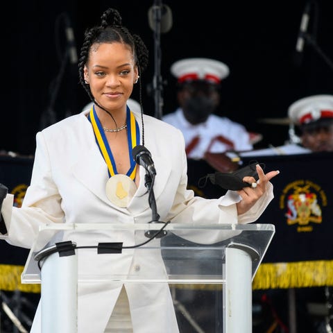 TOPSHOT - Rihanna Fenty speaks after becoming Barb