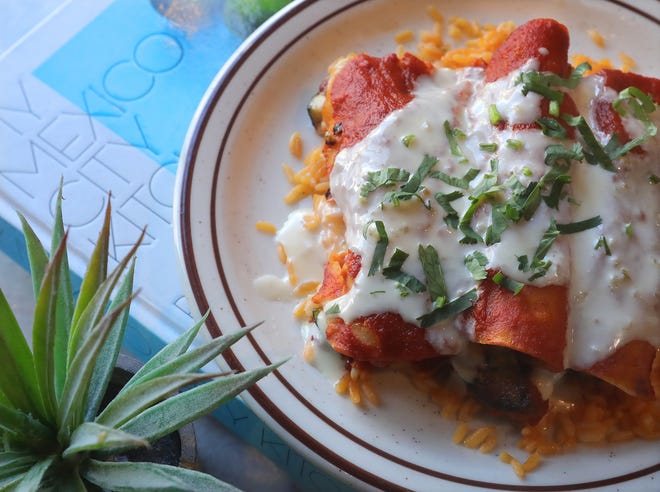 Monterrey enchiladas at El Patron Tequileria and Cuisine Jan. 26 in downtown Akron.