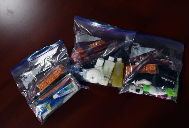 Portage County Progressive Haven. The lucky bag contains basic toiletries, snacks and socks.Lisa Scalfaro, Record Courier