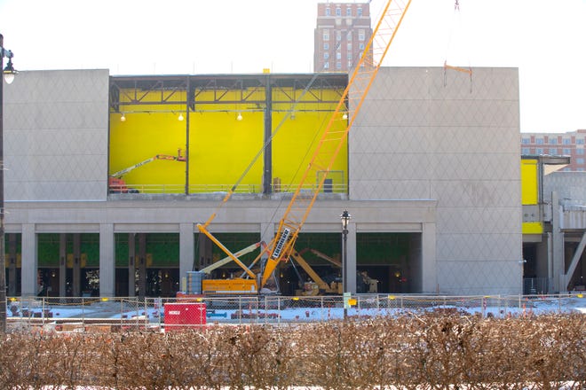 The Wisconsin Center's north wall is being removed as part of the convention facility's $420 million expansion project.