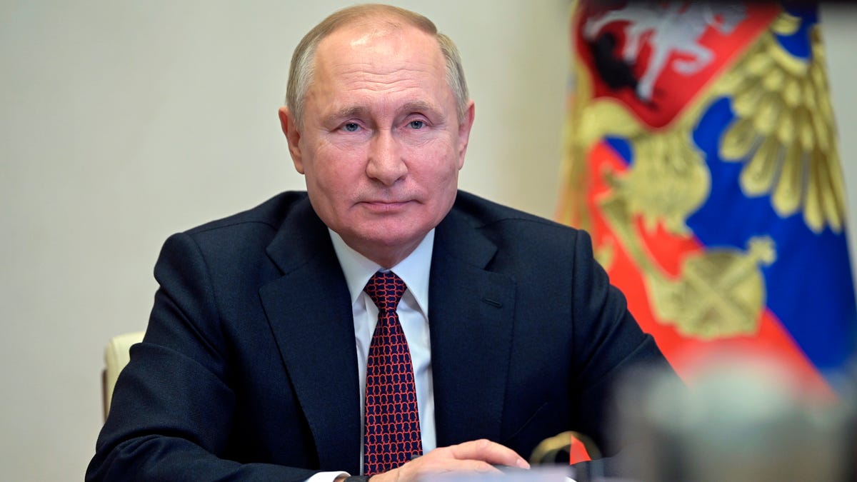 Russian President Vladimir Putin in Moscow, Russia, Tuesday, Jan. 25, 2022.