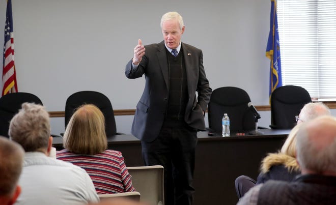 U.S. Sen. Ron Johnson speaks at the Town Clerk's Office in the Town of Brookfield on Jan. 27. Johnson traveled to Waukesha and Dane counties to visit with Wisconsin business leaders, parents, and students.