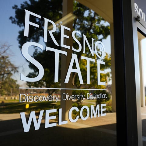 The entrance of the Joyal Administration Building 