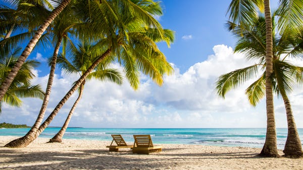 Beautiful caribbean beach on Saona island, Dominic