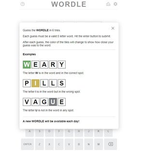 Wordle is an online word game in which players try to guess the word in six tries. There's no app to download, no in-app purchases, and the game only offers one word per day.