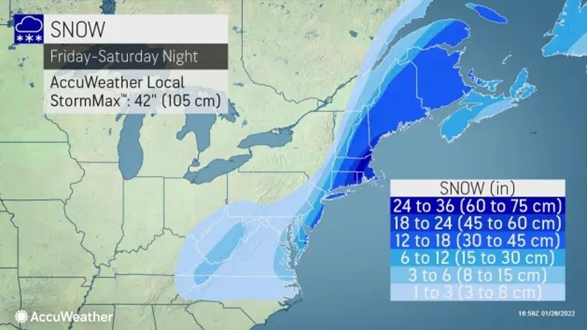 Snow is expected to smash the Northeast on Friday night and Saturday.