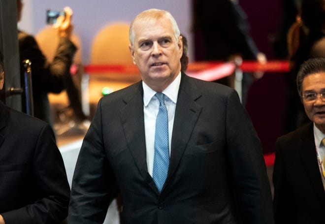 Britain's Prince Andrew arrives at ASEAN Business and Investment Summit (ABIS) in Nonthaburi, Thailand, Sunday, Nov. 3, 2019. Britain’s Prince Andrew has given up his honorary membership of the Royal & Ancient Golf Club of St. Andrews, one of the world’s most prestigious golf clubs, as he fights allegations of sexual abuse that have forced him to retreat from public life.