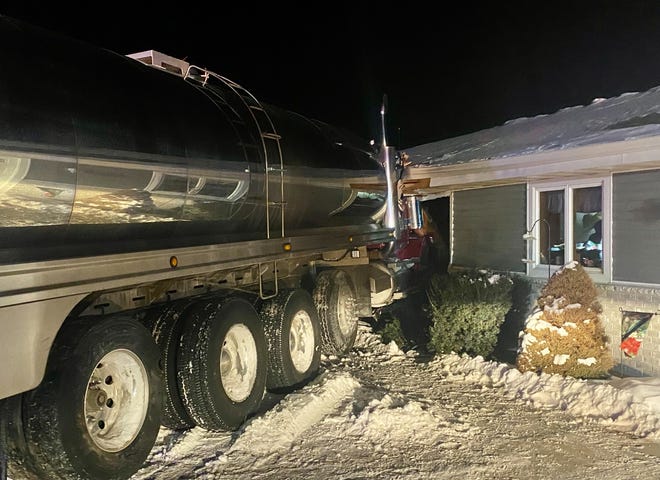 An unloaded milk truck crashed into a Fond du Lac County home Tuesday evening. No injuries were reported.