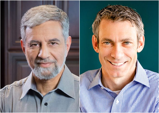 Arizona gubernatorial candidates Steve Gaynor (left) and Aaron Lieberman own or co-founded companies that received millions in federal, taxpayer-funded PPP loans.