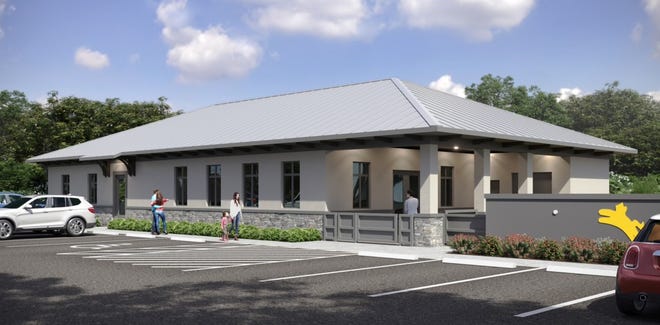 An artist's rendering of the planned 5,000-square-foot enrichment center for the animal rescue organization H.A.L.O.  at 708 Jackson St., just east of the current rescue shelter on the corner of U.S. 1 and Jackson Street.