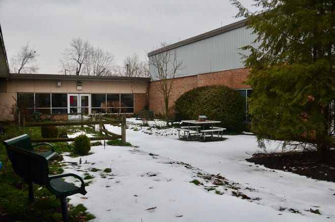 This courtyard at Herbert Mills Elementary School will be the site of the school's Global Outdoor Learning Lab, which will be funded through a $2,500 grant from Ohio STEM Learning Network.