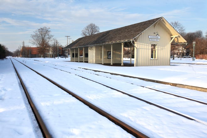 The Canton Lincoln Highway Station of the Cuyahoga Valley Scenic Railroad is shown in Canton on Tuesday. The Stark Area Transit Authority is studying whether to launch a light-rail service on the tracks from downtown Canton to the Pro Football Hall of Fame.