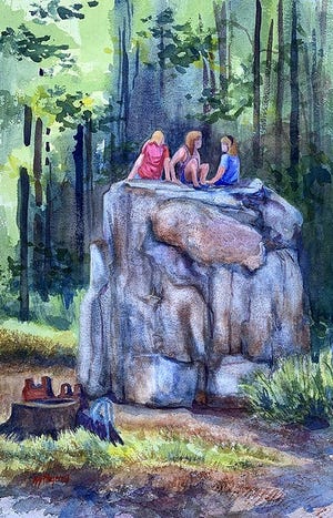 "Moseley Park, Rest Stop" by Karen Fitzgerald is part of Amesbury's "Hanging Together" art show at Amesbury City Hall, now through March.