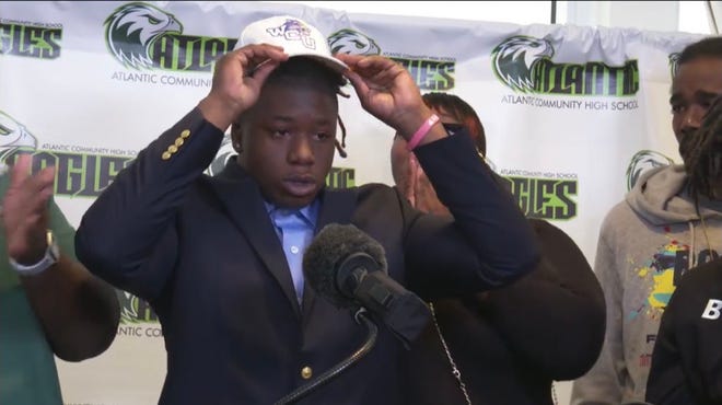 Safety Marquis Lymon announces that he will be signing his Letter of Intent with the Catamounts of Western Carolina University at Atlantic's National Signing Day ceremony on Feb. 2, 2022.