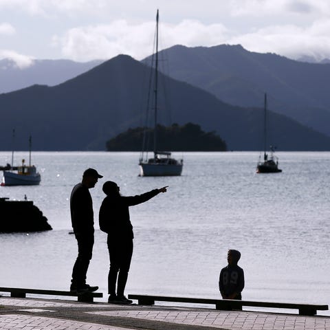 People take in the view at Picton Harbour in Picto